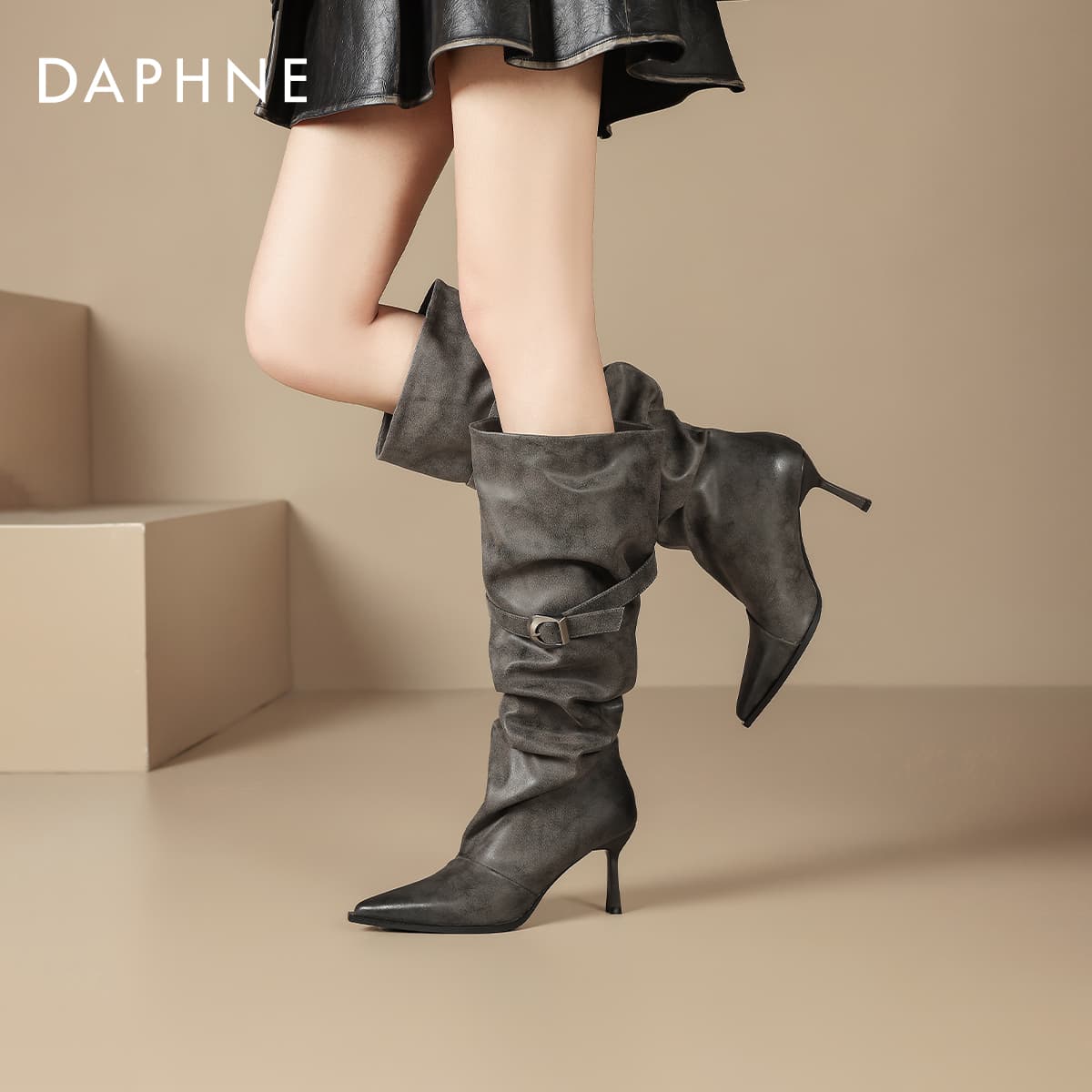 Сапоги DAPHNE Ботильоны Серый Женские - изображение 6