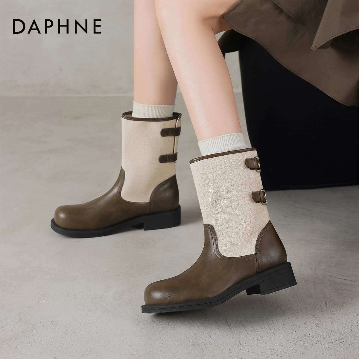 Сапоги DAPHNE ботильоны хаки женские - изображение 5