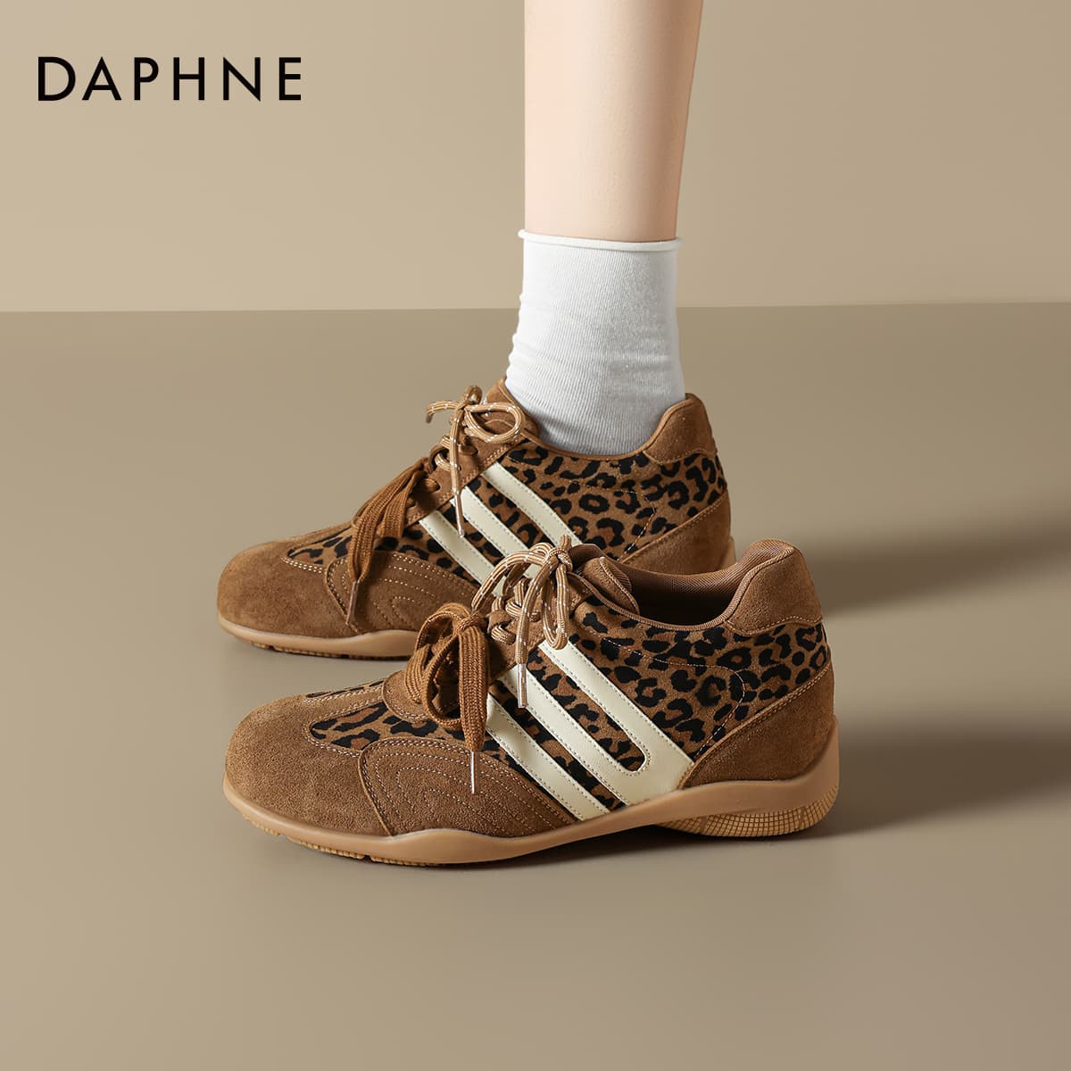 Кроссовки DAPHNE Кеды немецкой армии (GAT) Low Топ Леопардовый принт Женские - изображение 6
