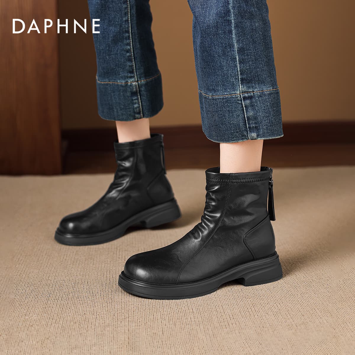 Сапоги DAPHNE Ботильоны Черный Женские - изображение 7