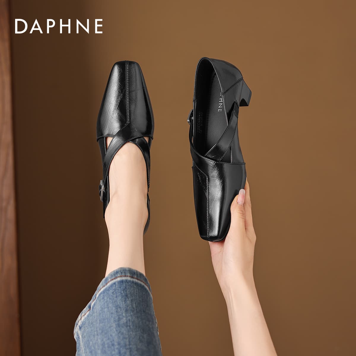 Туфли DAPHNE Грубый каблук Высокие каблуки Женские - изображение 4