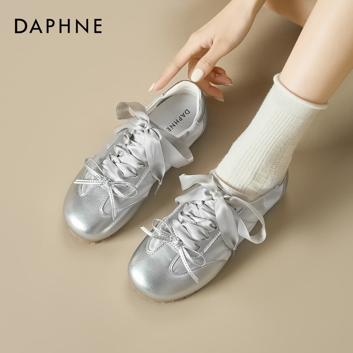 Кроссовки DAPHNE PU (полиуретан) Текстиль Синтетическая кожа Устойчивая к истиранию Низкий топ Повседневная обувь Женская - изображение 3