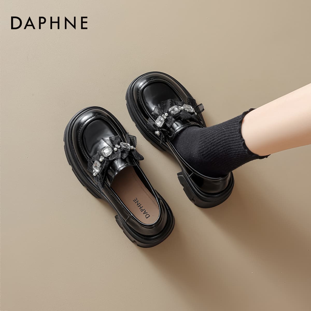 Лоферы DAPHNE Лоферы Low Топ Черный Женские - изображение 4