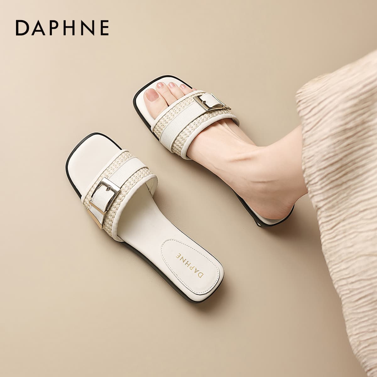 Шлёпанцы Daphne Текстиль Синтетическая кожа Шнуровка Сандалии Женские - изображение 4