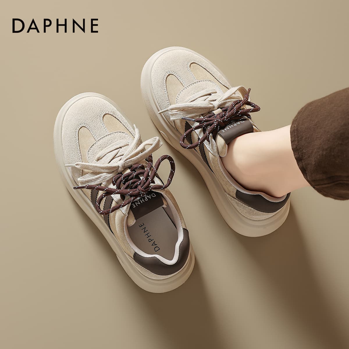 Кроссовки DAPHNE Кеды для скейтбординга Лоу-топы Экрю Женские - изображение 4