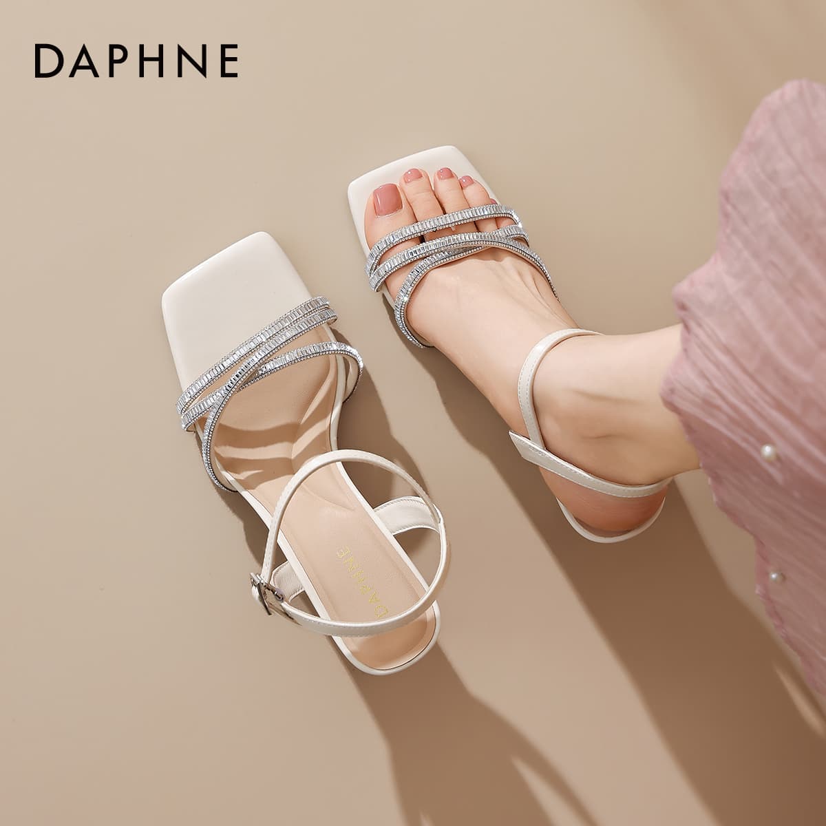 Шлёпанцы Daphne Текстиль Синтетическая кожа Шнуровка Сандалии Женские - изображение 5