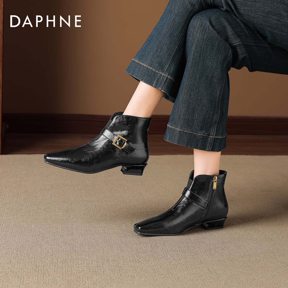 Сапоги DAPHNE Ботильоны Черный Женские - изображение 5