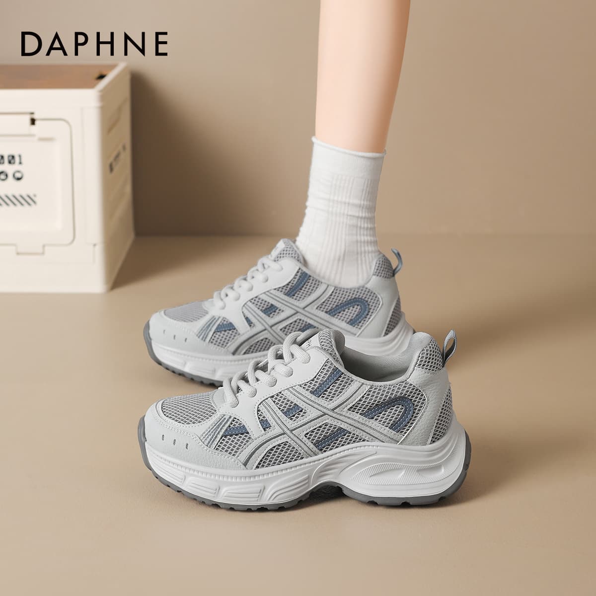 Кроссовки DAPHNE Синтетическая кожа текстиль Низкие кеды с толстой подошвой Женские - изображение 3