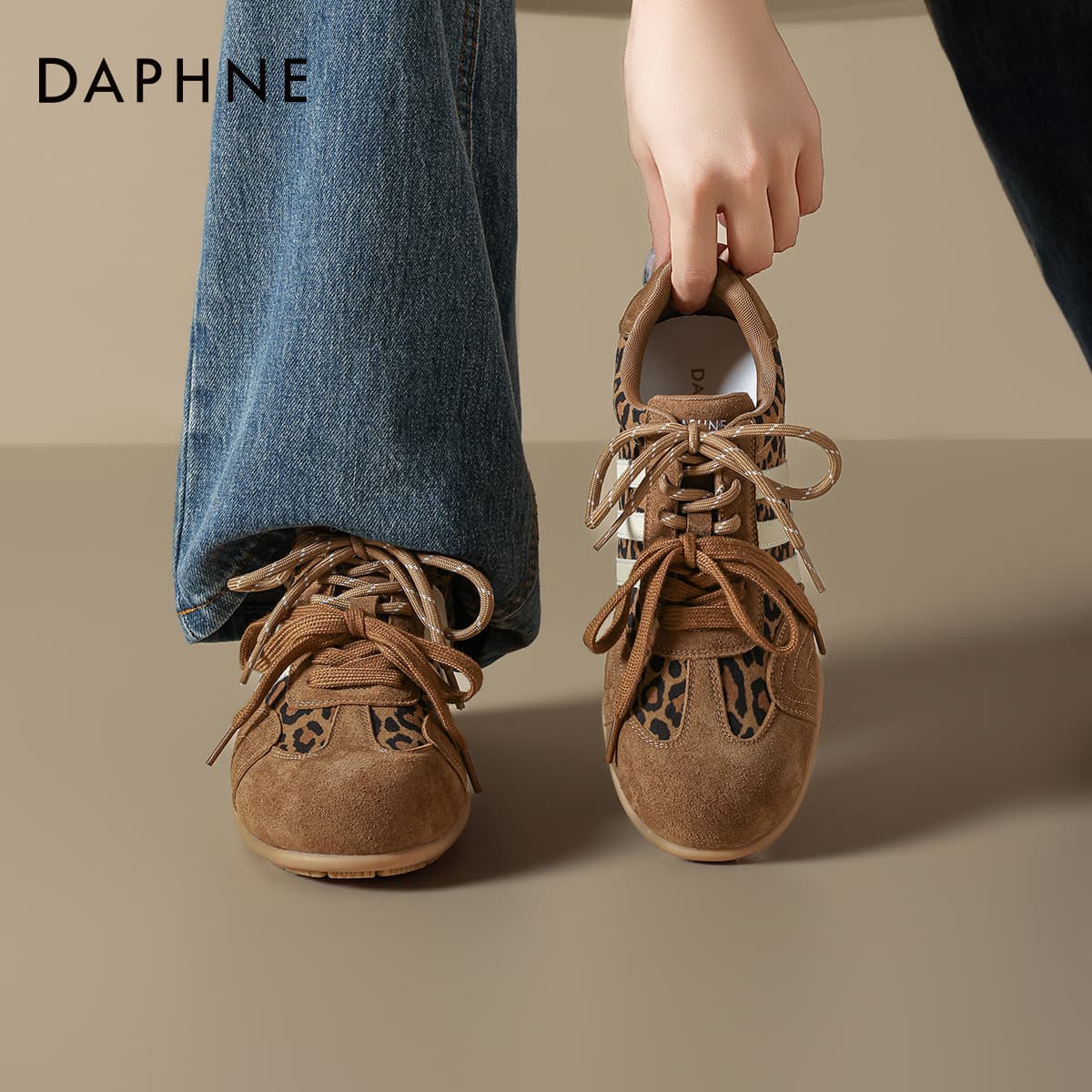 Кроссовки DAPHNE Кеды немецкой армии (GAT) Low Топ Леопардовый принт Женские - изображение 8