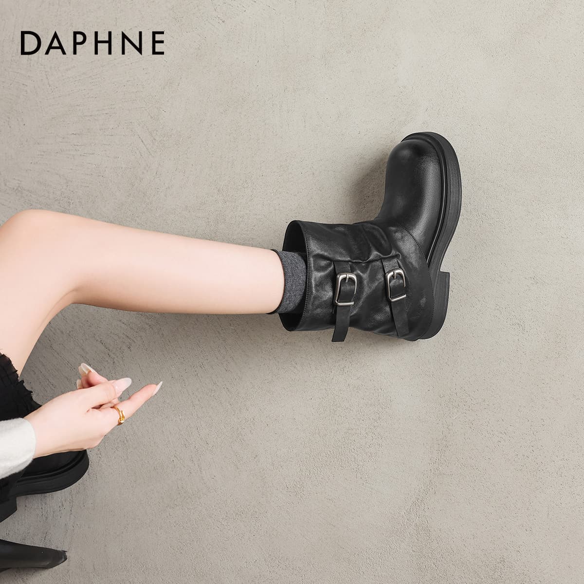 Сапоги DAPHNE Ботильоны Черный Женские - изображение 6