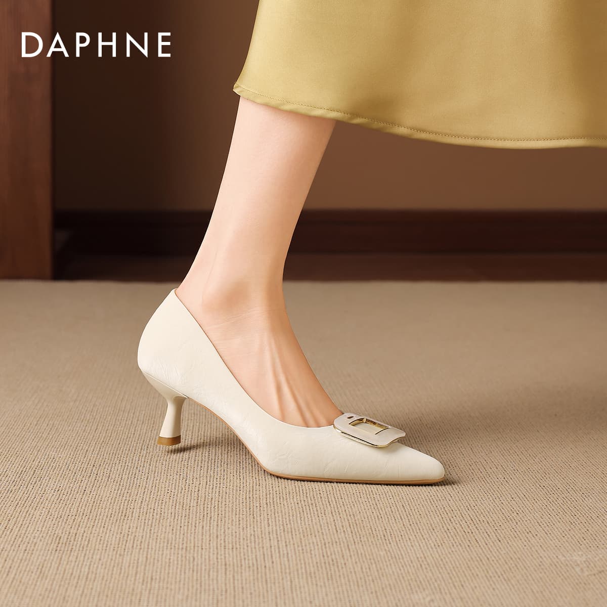 Туфли DAPHNE Высокие каблуки Бежевые Женские - изображение 5