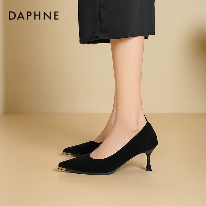 Туфли DAPHNE Высокие каблуки Low Топ Черный [6 см Стилет Каблук] Женские - изображение 7