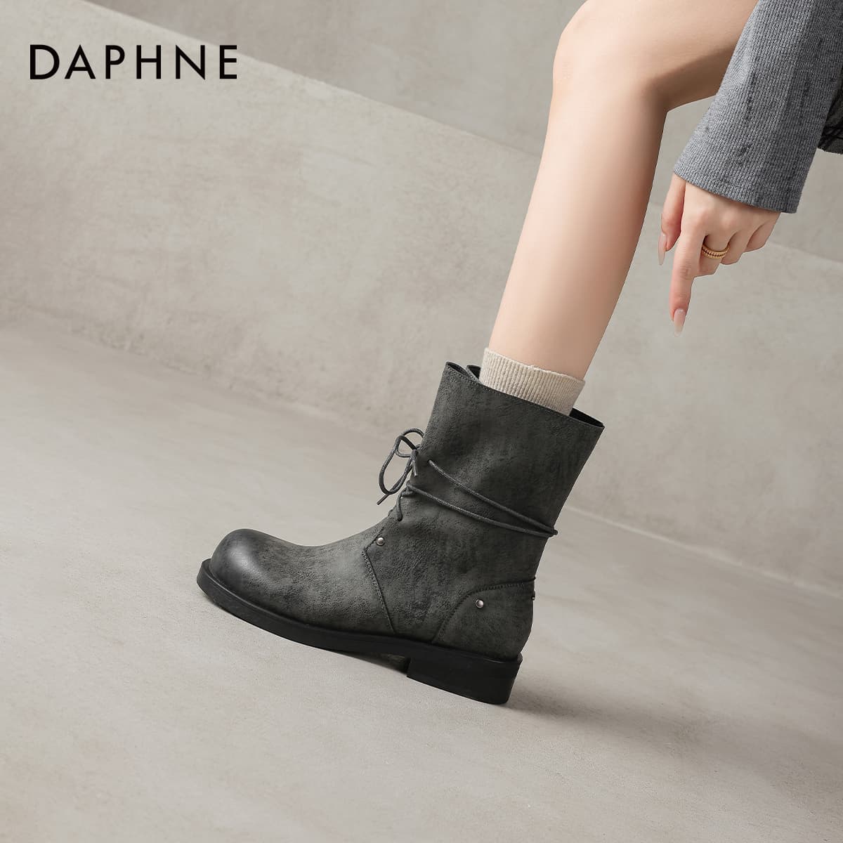 Сапоги DAPHNE Ботильоны Серый Женские - изображение 5