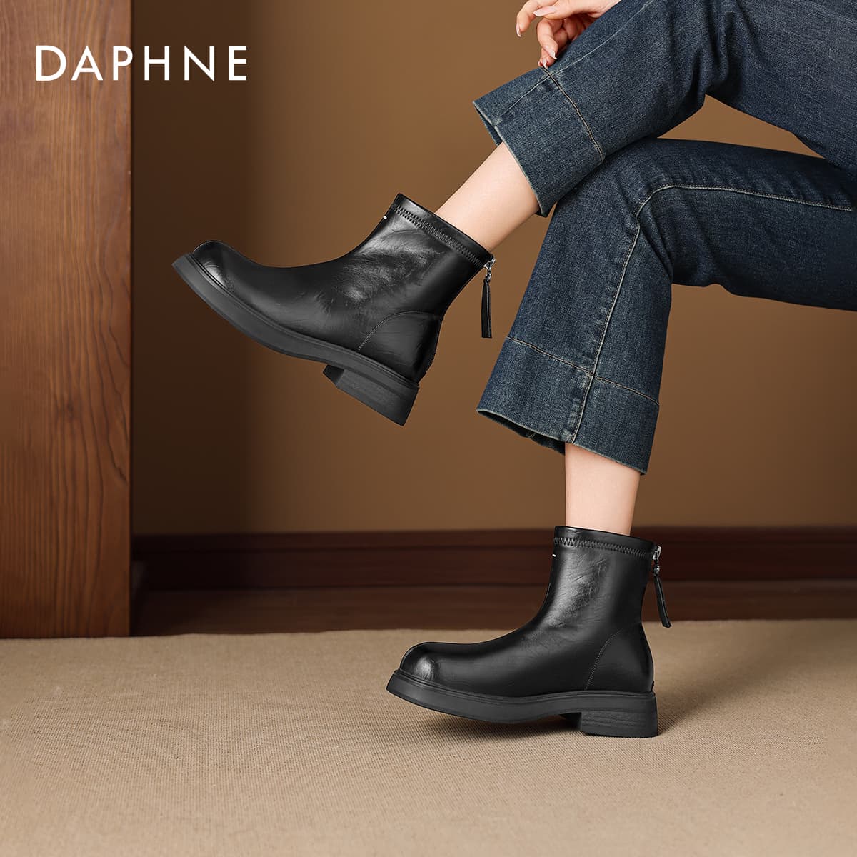 Сапоги DAPHNE Ботильоны Черный Женские - изображение 4