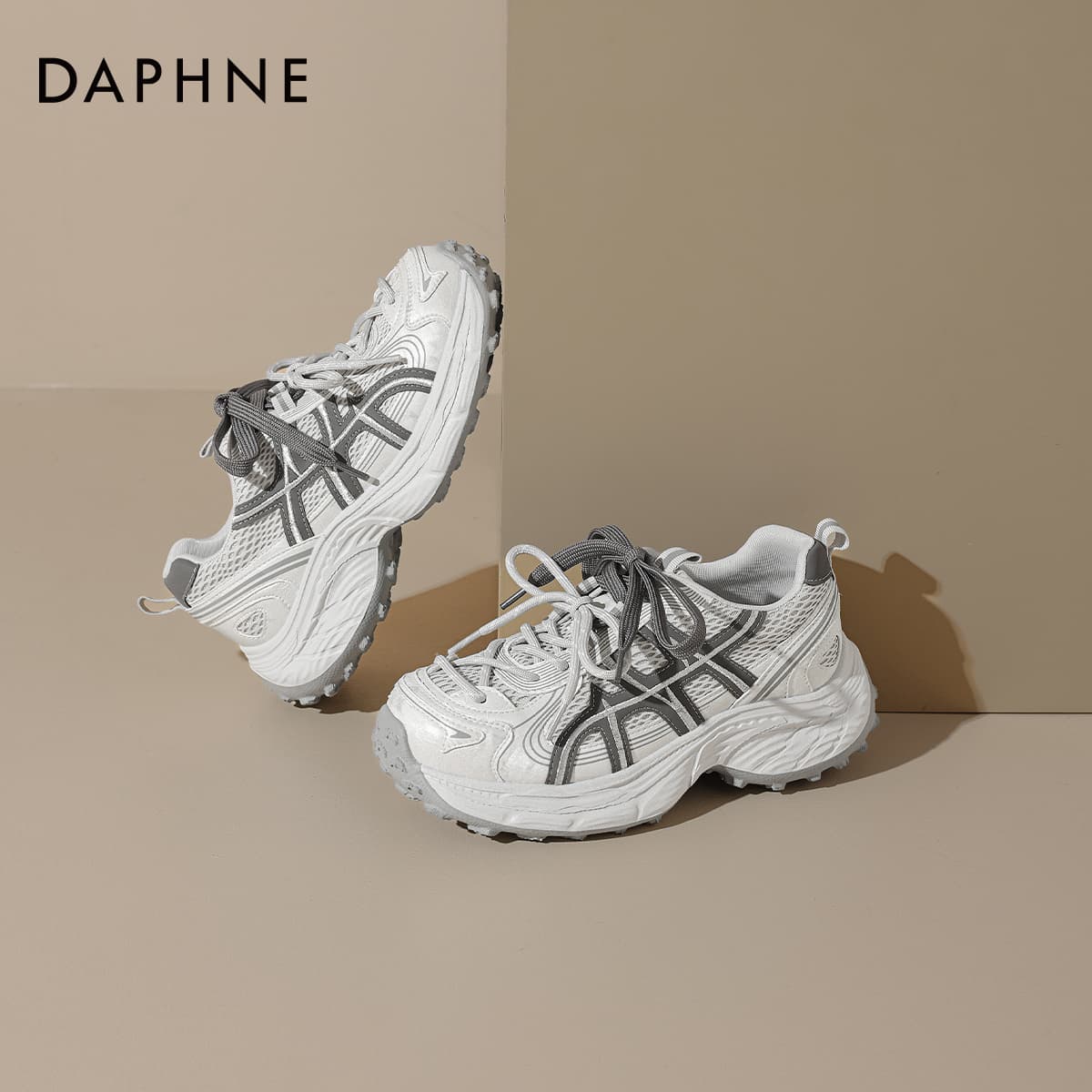 Кроссовки DAPHNE Массивные кроссовки Low Топ Серый Женские - изображение 7