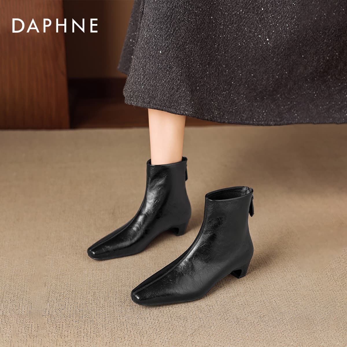 Сапоги DAPHNE Ботильоны Черный Женские - изображение 4