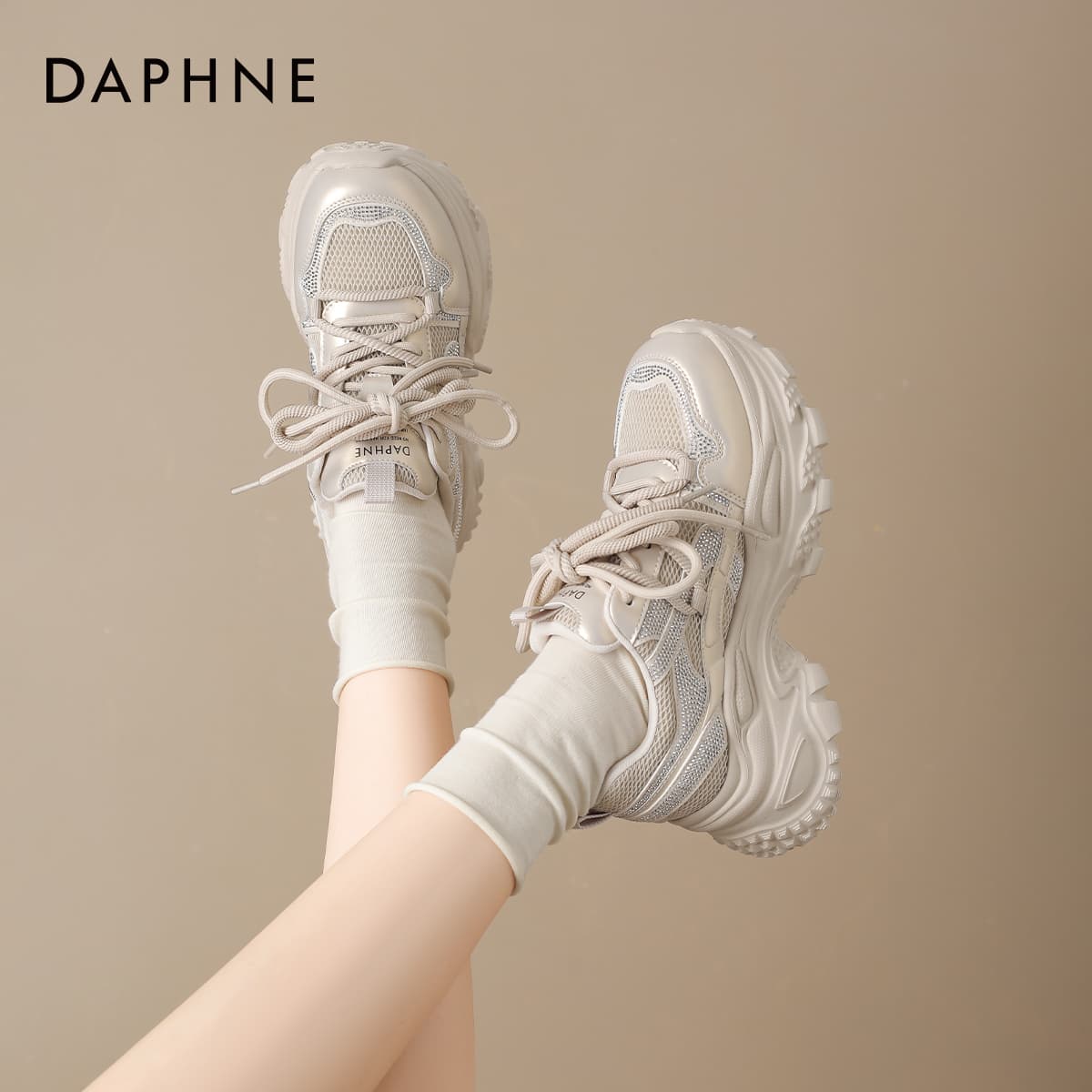 Кроссовки DAPHNE Синтетическая кожа текстиль Низкие кеды с толстой подошвой Женские - изображение 2