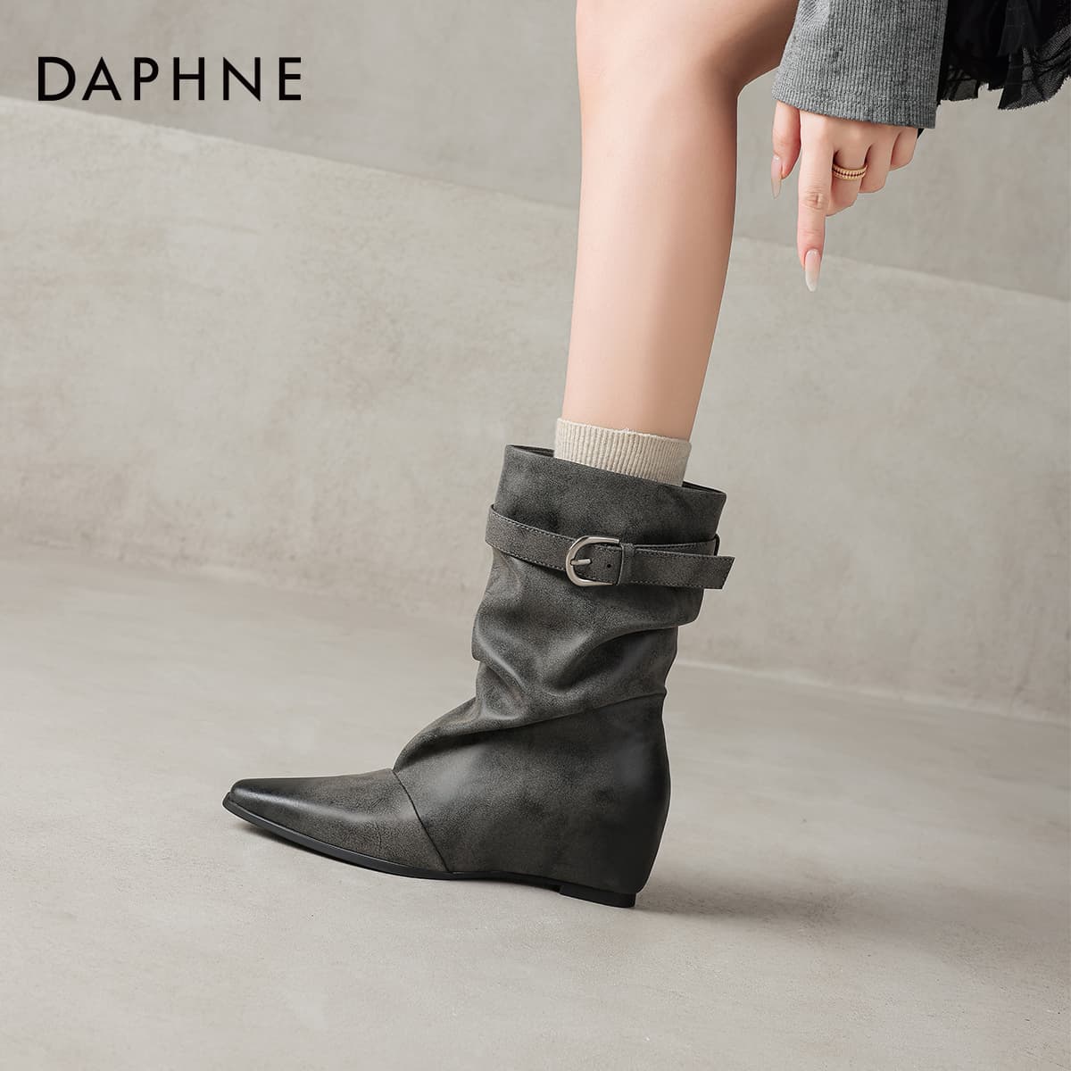 Сапоги DAPHNE Ботильоны Серый Женские - изображение 6