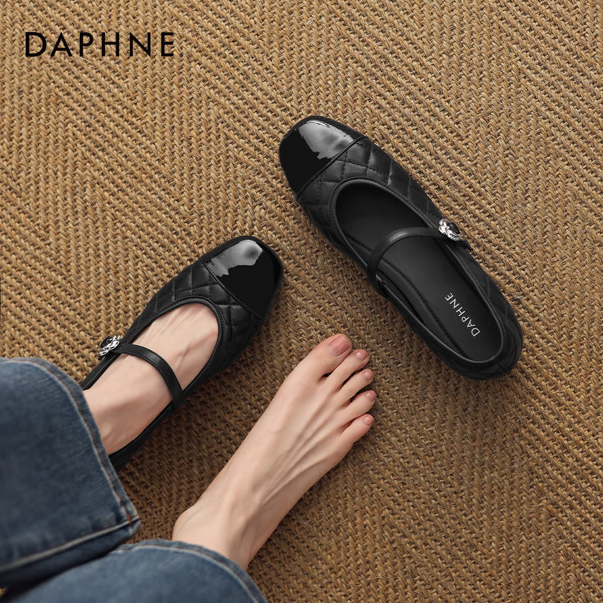 DAPHNE Синтетическая кожа грубый каблук туфли Мэри Джейн женские - изображение 4