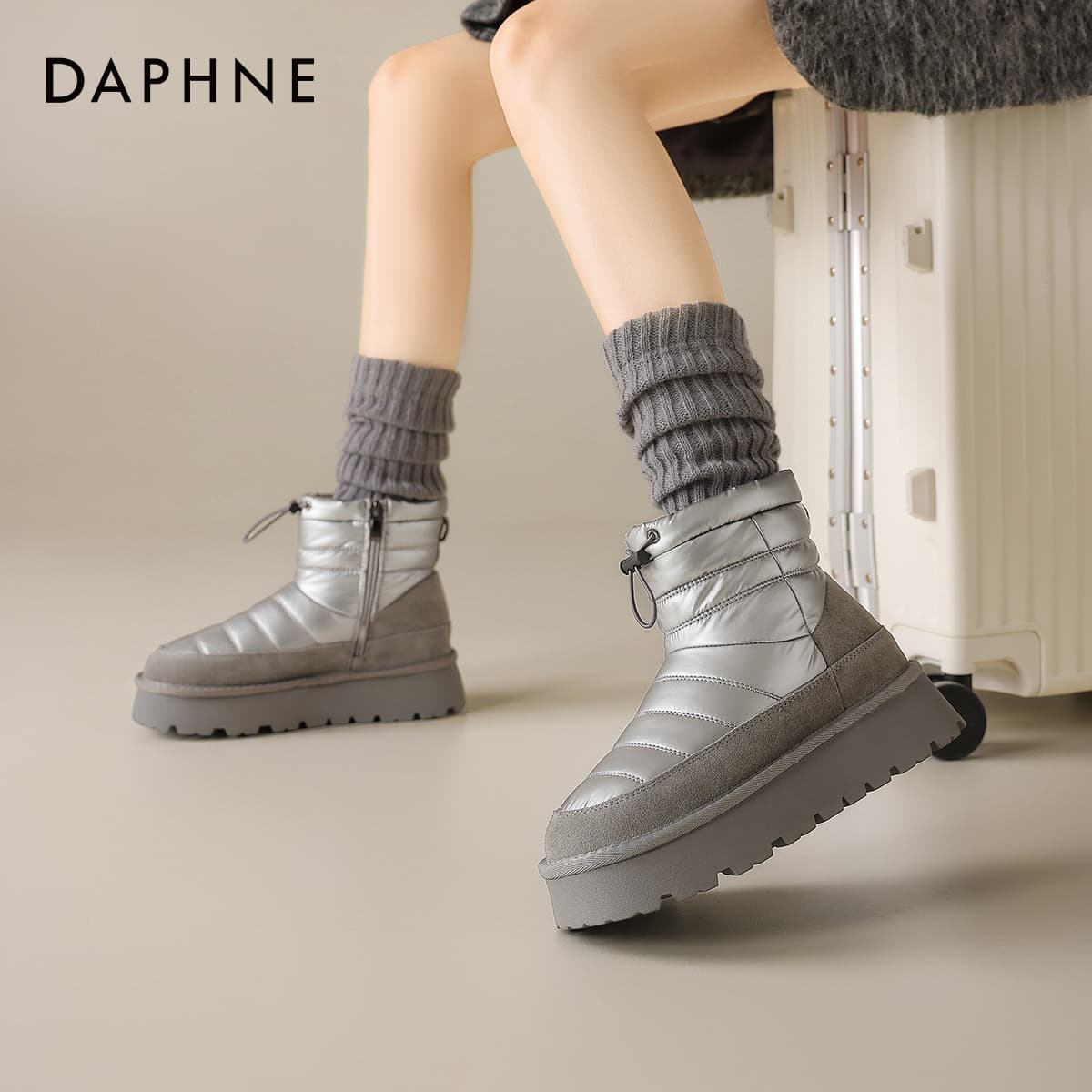 Ботинки зимние DAPHNE Горпкор (Gorpcore) Утолщенный и с флисовой подкладкой ветрозащитный термический легкий утепленный обувь - изображение 4