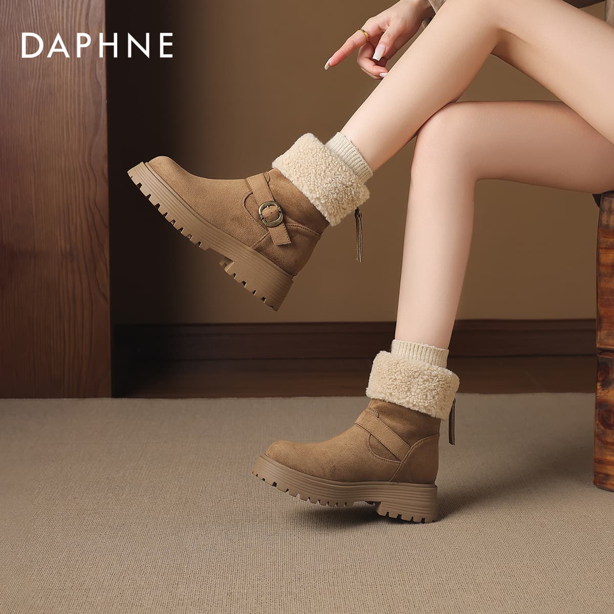 Ботинки зимние Daphne Ткань 16 см Сноубутсы Женские - изображение 4