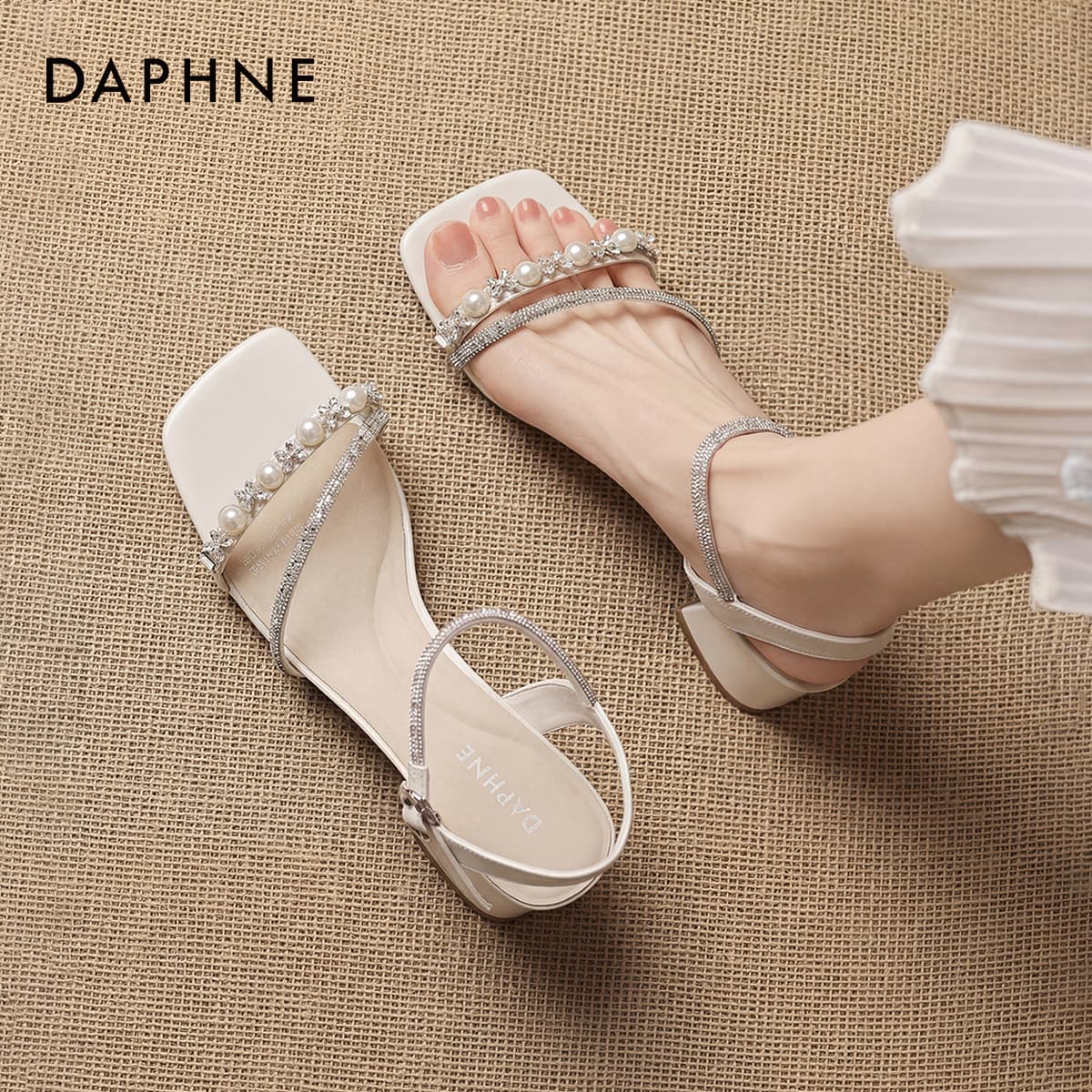 Шлёпанцы Daphne Синтетическая кожа Одиночные Шнуровые Сандалии Женские - изображение 3