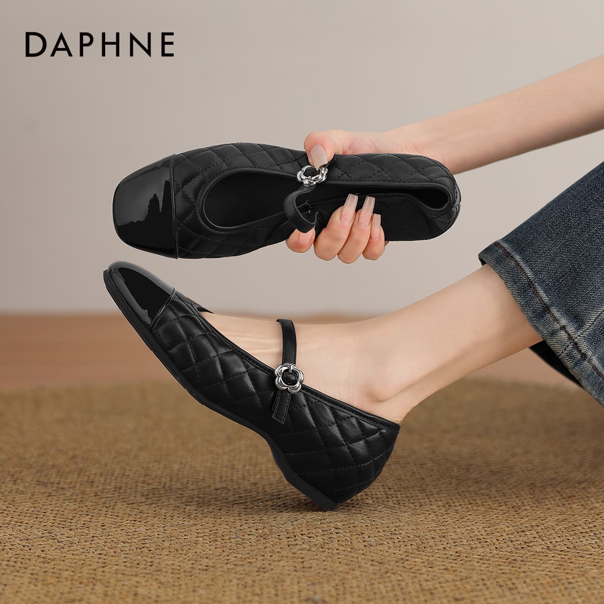DAPHNE Синтетическая кожа грубый каблук туфли Мэри Джейн женские - изображение 5