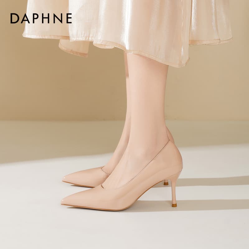 Туфли DAPHNE Высокие каблуки Телесный [Боковая сторона с разрезами стиль] Женские - изображение 7