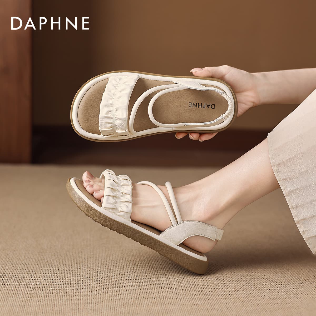 Сандалии DAPHNE Римские Сандалии Бежевые Женские - изображение 4