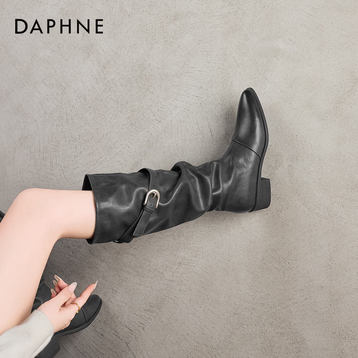 Ботинки DAPHNE Синтетическая кожа Высокие сапоги до колена Женские - изображение 8
