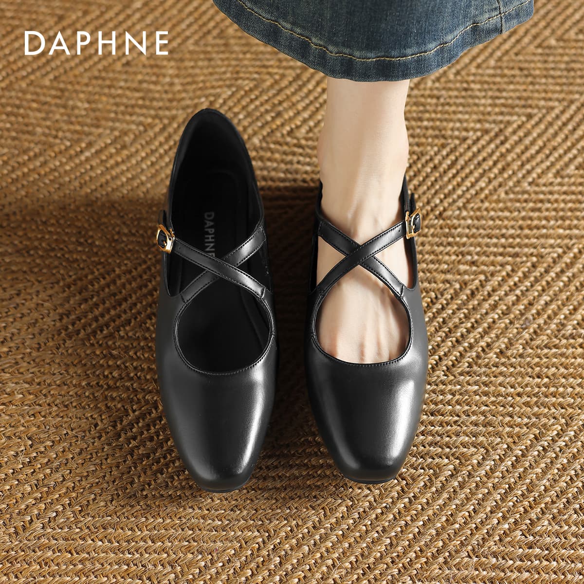 DAPHNE Кожа Текстиль Тонкие и Без Форма Туфли Мэри Джейн Женские - изображение 5