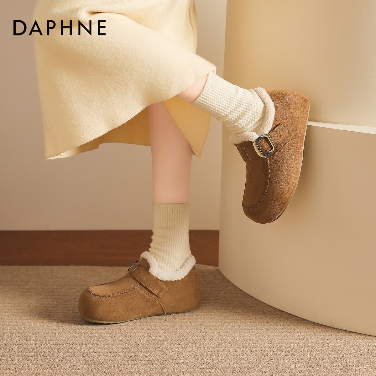 Ботинки зимние DAPHNE Сноубутсы Верблюжий цвет Женские - изображение 8
