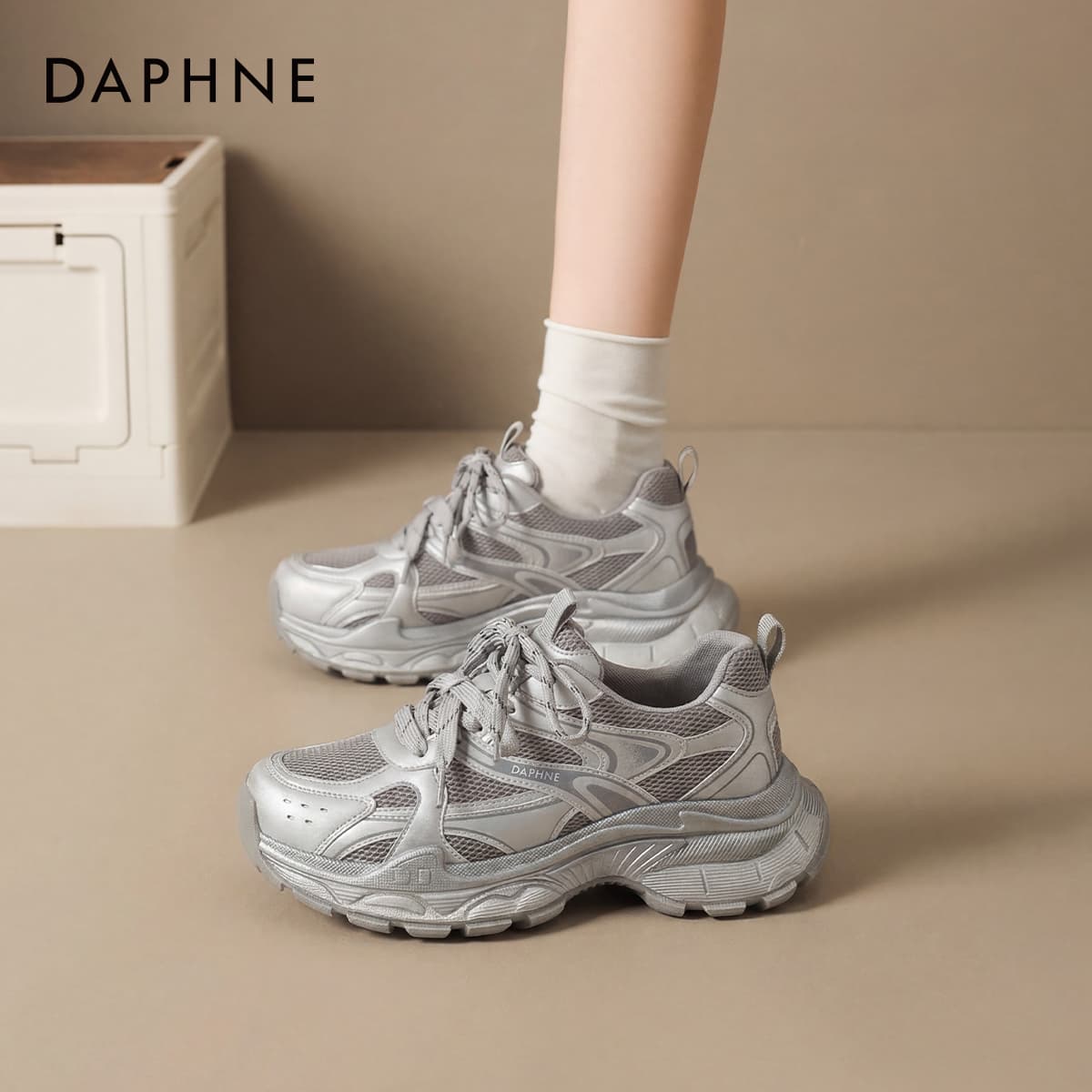 Кроссовки Daphne Синтетическая кожа текстиль Низкие массивные кроссовки Женские - изображение 5