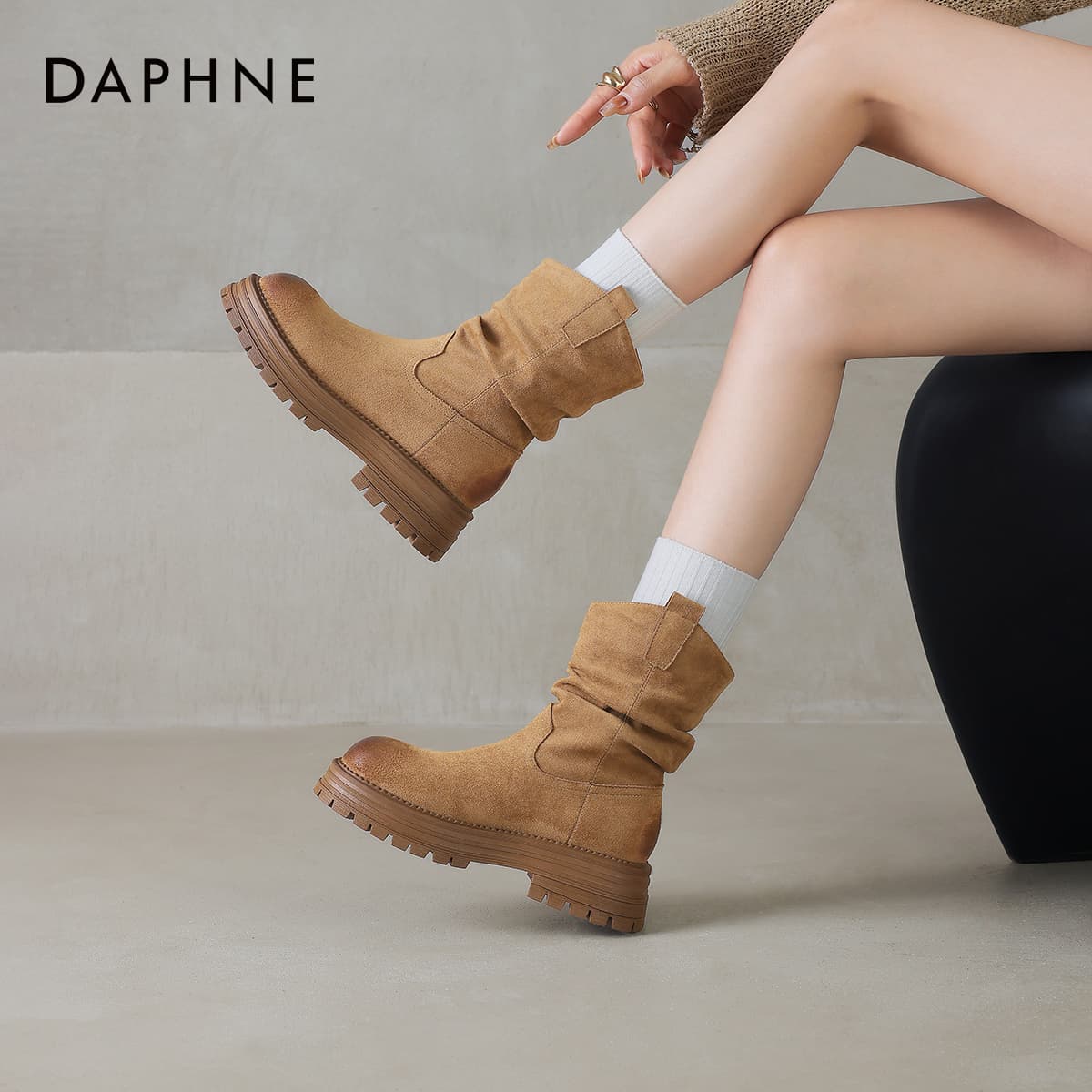 Сапоги Daphne ботильоны желтые без подкладки женские - изображение 3