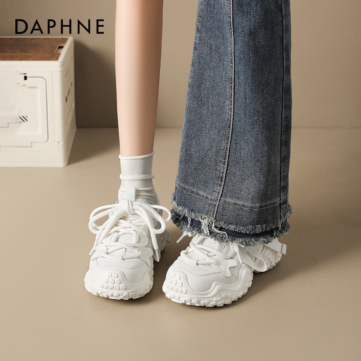 Кроссовки DAPHNE Синтетическая кожа текстиль Низкие кеды с толстой подошвой Женские - изображение 2