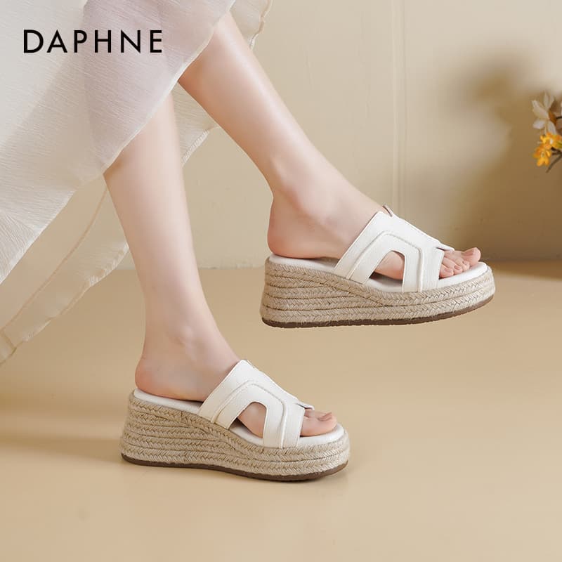 Сандалии с ремешком DAPHNE Пляжные сандалии Экрю [Водонепроницаемые и противоскользящие 7 см] Женские - изображение 6