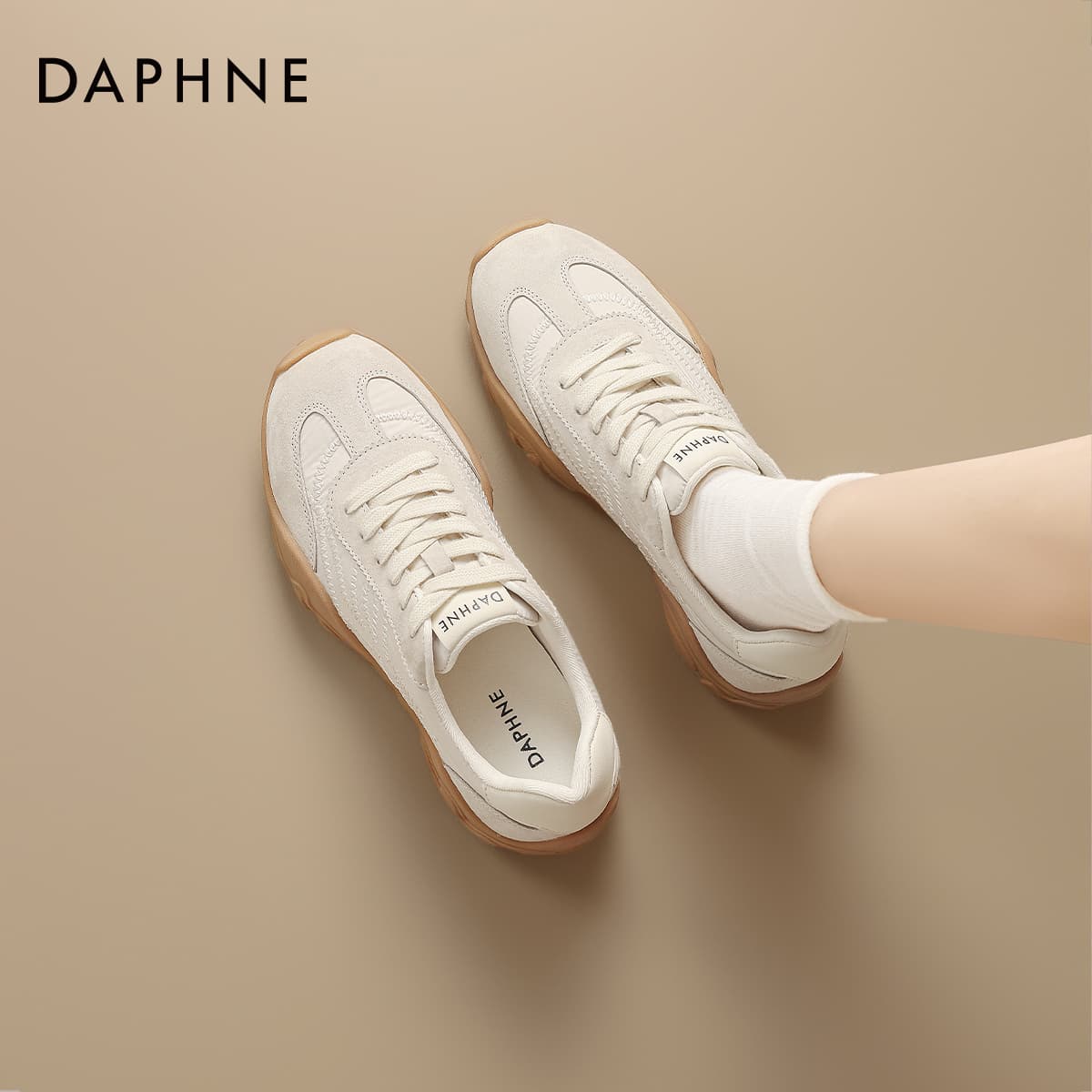 Кроссовки DAPHNE Повседневная обувь Low Топ Бежевый Женские - изображение 5