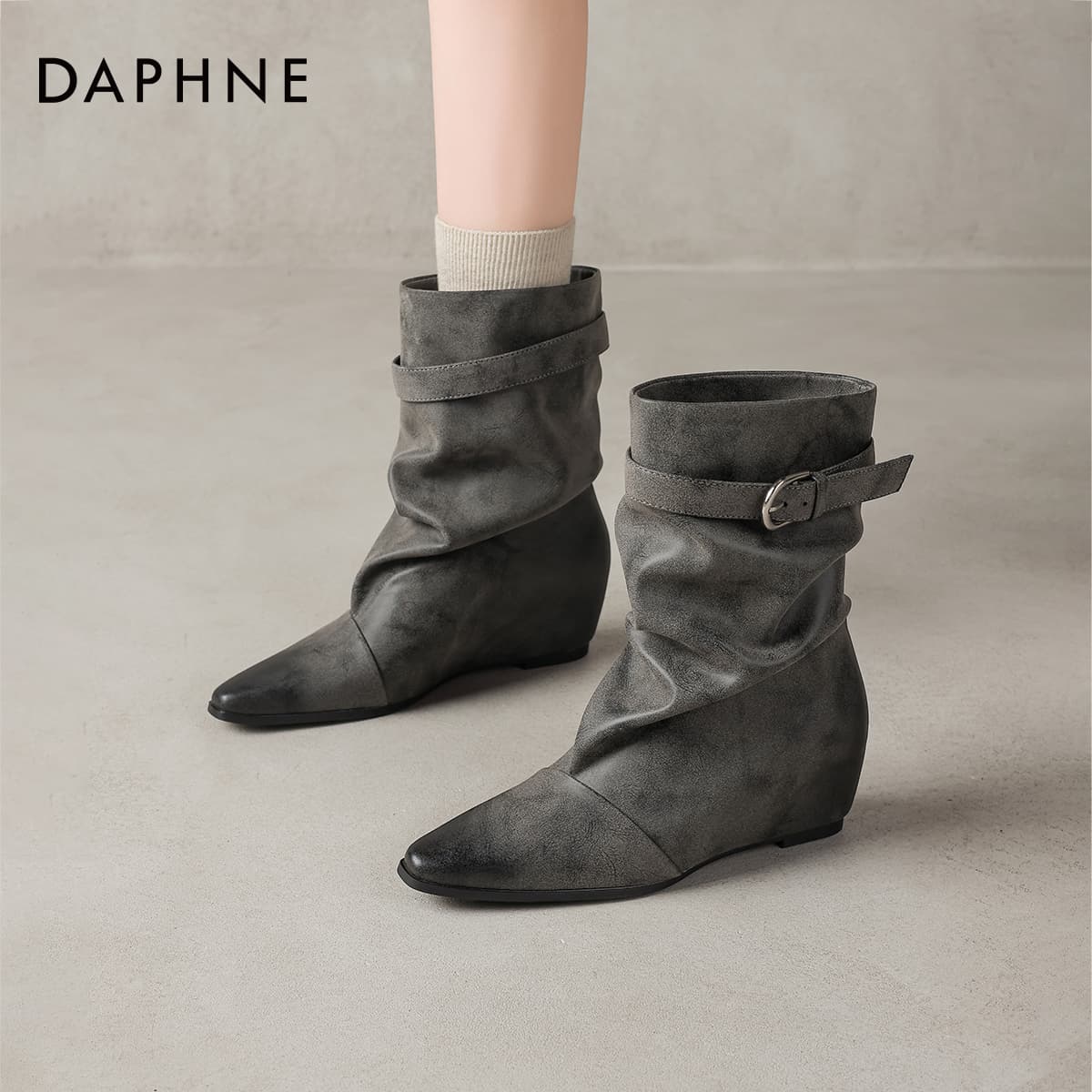 Сапоги DAPHNE Ботильоны Серый Женские - изображение 4