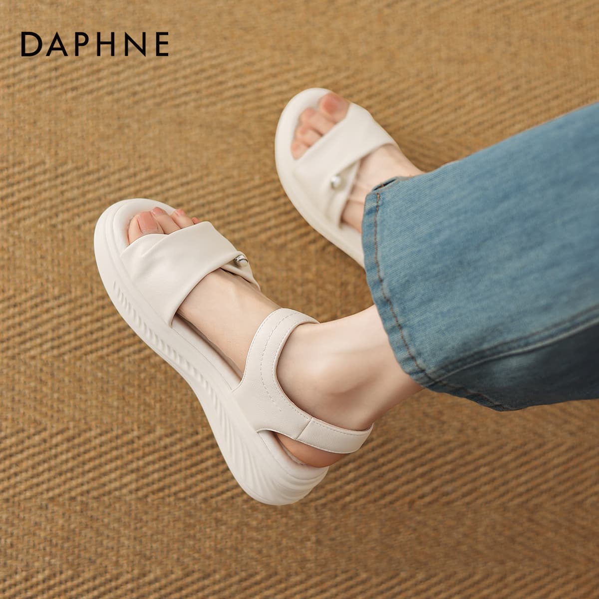 Шлёпанцы DAPHNE Синтетическая кожа Одиночные Шнуровые Сандалии Женские - изображение 5