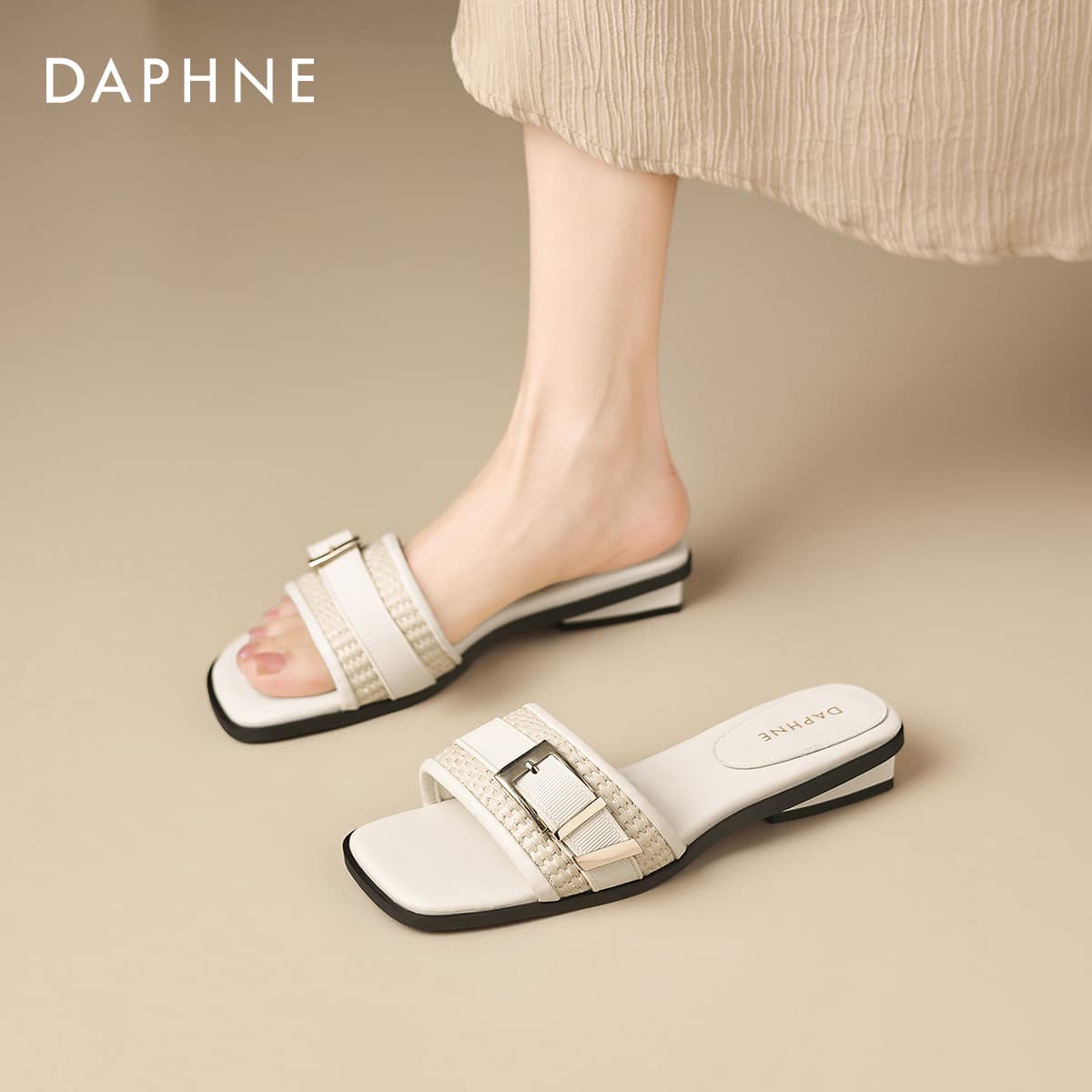 Шлёпанцы Daphne Текстиль Синтетическая кожа Шнуровка Сандалии Женские - изображение 3