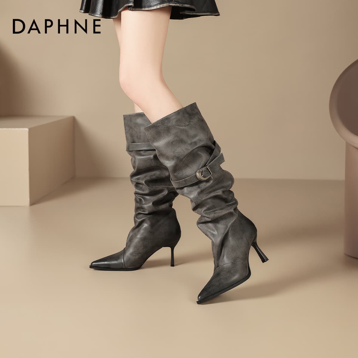Сапоги DAPHNE Ботильоны Серый Женские - изображение 7