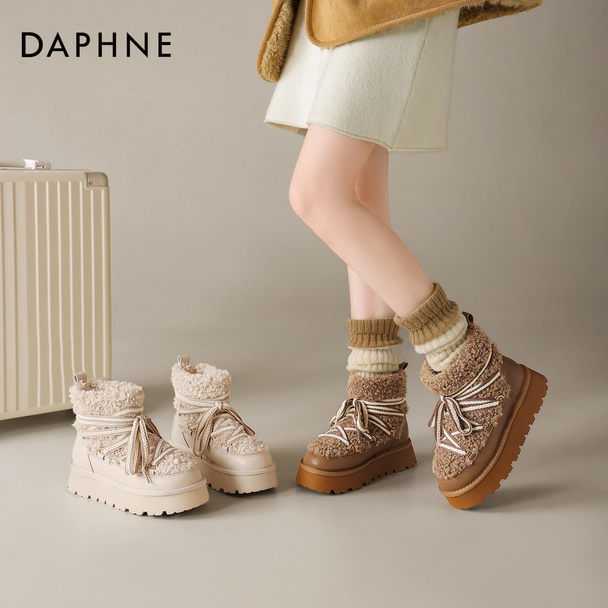 Ботинки зимние DAPHNE Фея Остров Комплект Cloud Collection Маленький Бедро Утолщенный и с флисовой подкладкой Термический 13 см - изображение 3