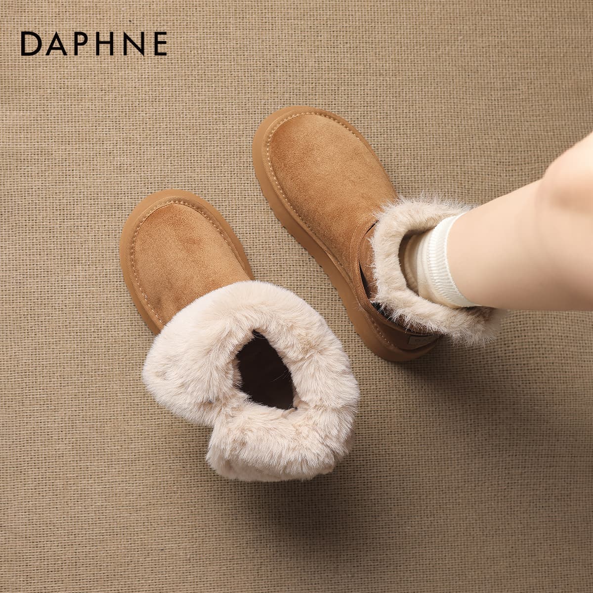 Ботинки зимние DAPHNE Ткань Майярд Стиль С флисовой подкладкой Термический Легкий Сосна Дизайн Двусторонний Противоскользящий Удобный - изображение 5