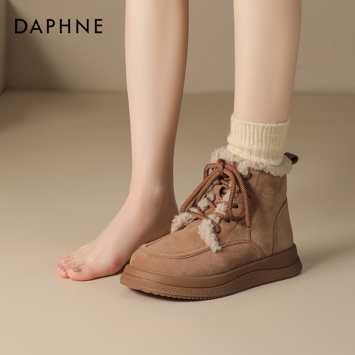 Ботинки зимние DAPHNE Зимний Коричневый С флисовой подкладкой Утолщенный Термический Стиль Birkenstock Обувь 10 см - изображение 6