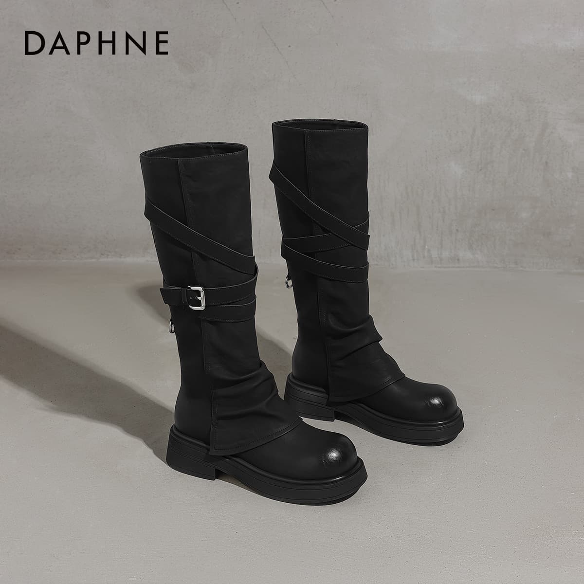 Ботинки DAPHNE Колено Высокие Ботинки Высокий Топ Женские - изображение 5