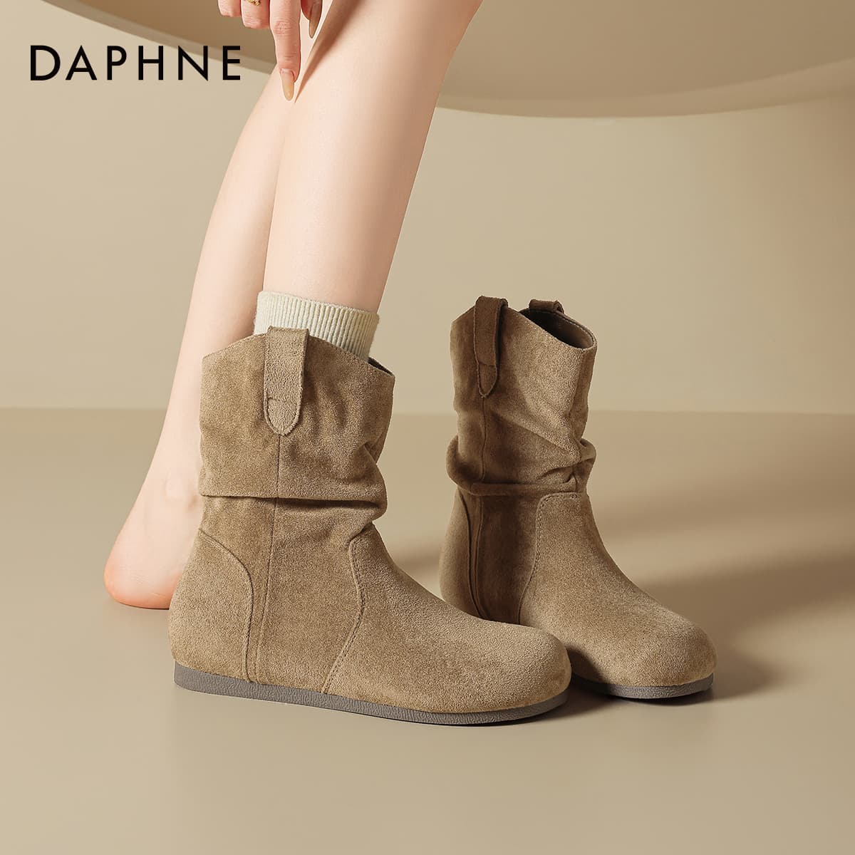 Сапоги DAPHNE Ботильоны Абрикос Женские - изображение 6