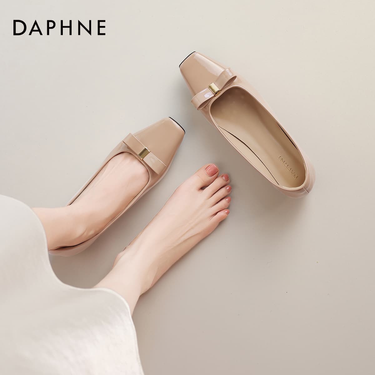 Тапочки DAPHNE Женские Повседневный Обувь без подкладки Телесный Женские - изображение 5