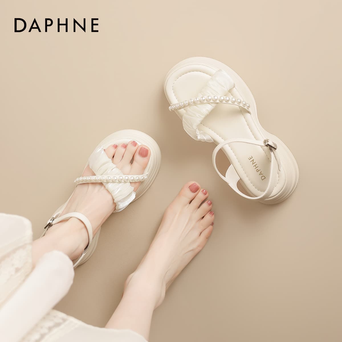 Шлёпанцы Daphne Синтетическая кожа Одиночные Шнуровые Сандалии Женские - изображение 5
