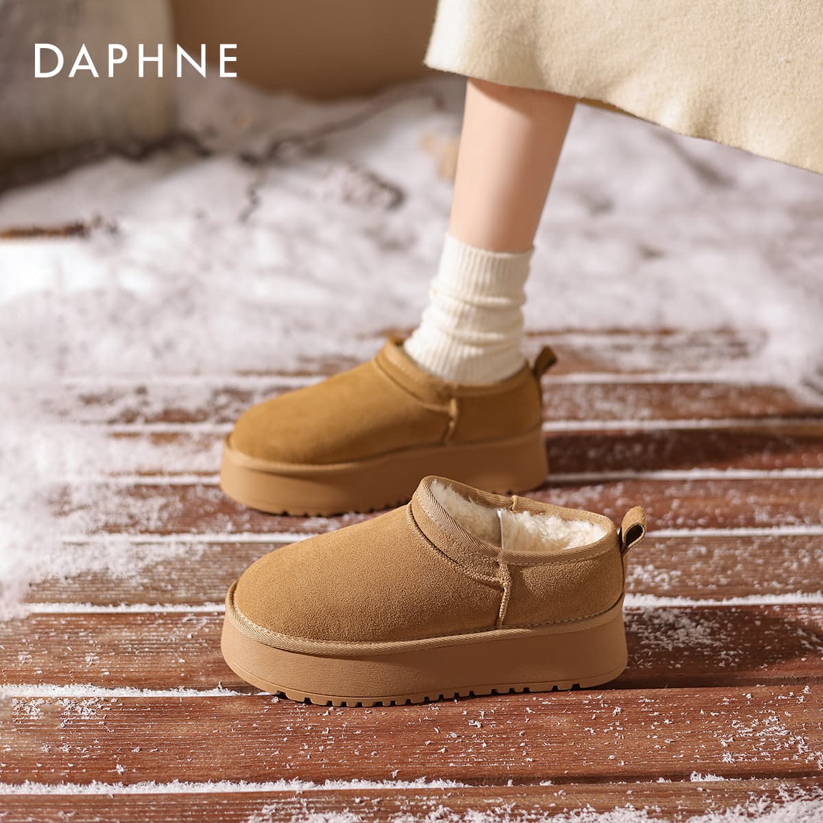 Ботинки зимние DAPHNE Натуральная кожа и с флисовой подкладкой утолщенная термическая обувь Northeast с наполнителем противоскользящая - изображение 6