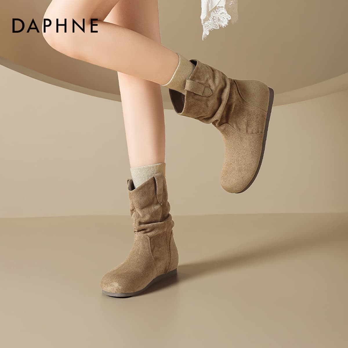 Сапоги DAPHNE Ботильоны Абрикос Женские - изображение 4